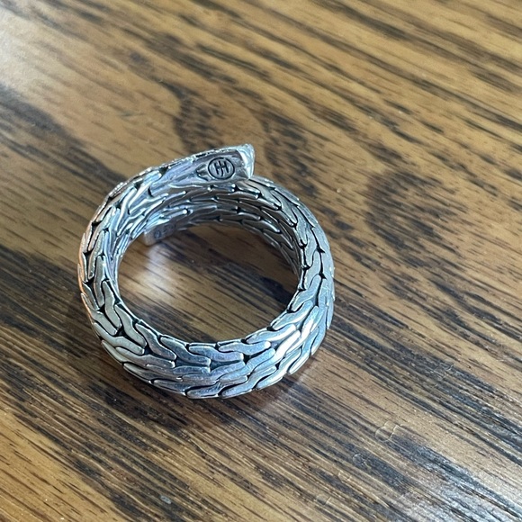 JOHN HARDY CLASSIC CHAIN SILVER TIGA DOUBLE COIL RING, SIZE 7 - Picture 5 of 7